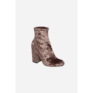 Bianca Velvet Heeled Booties - Mauve